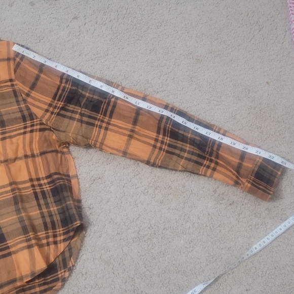 Wild fable pumpkin plaid cropped woven womens shirt  size Medium NWT - Picture 7 of 10